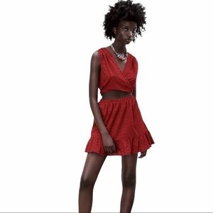 Zara Openwork Embroidered Dress XS